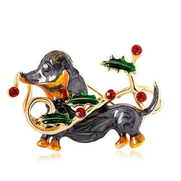 Dog Brooch Rhinestone dog Brooch Gift for Vet - Picture 5 of 6